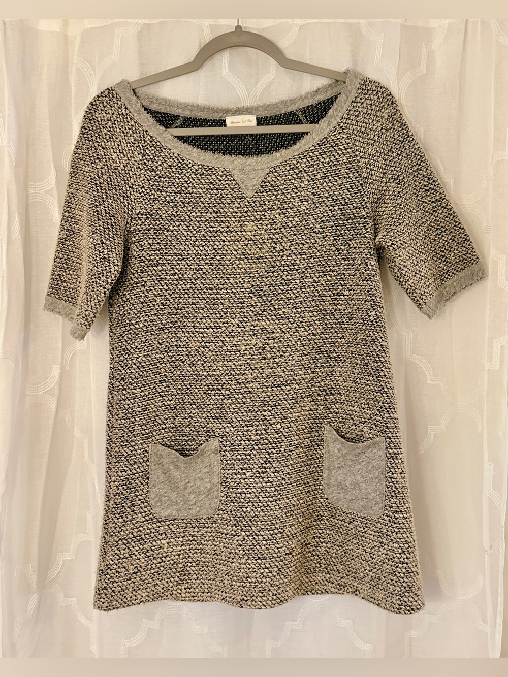 Anthropologie Meadow Rue Small Textured Knit Pocket Tunic Sweater